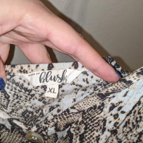 Hint of Blush Snake Print Midi Dress - Picture 4 of 5